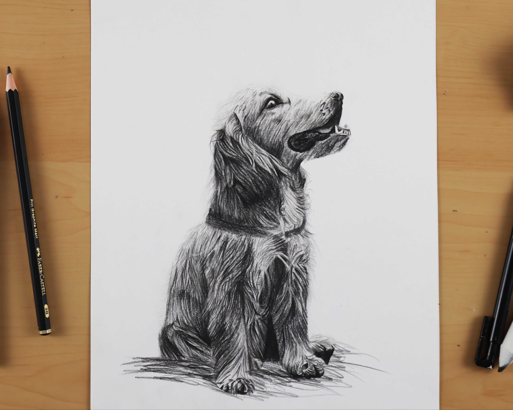 Vue rapprochée d’une démonstration de dessin