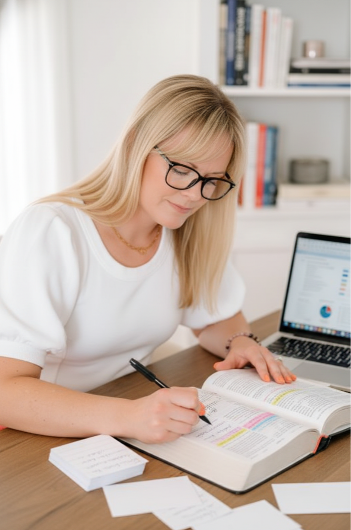 woman with her arms up enthusiastically