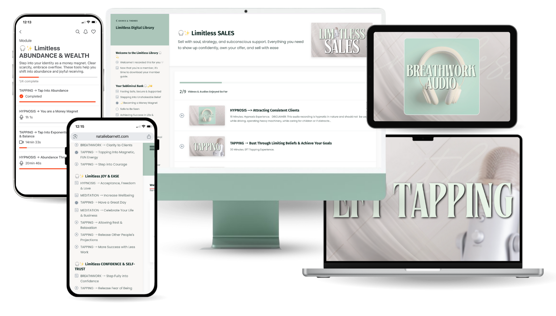 phone, laptop, tablet, and desktop mockups