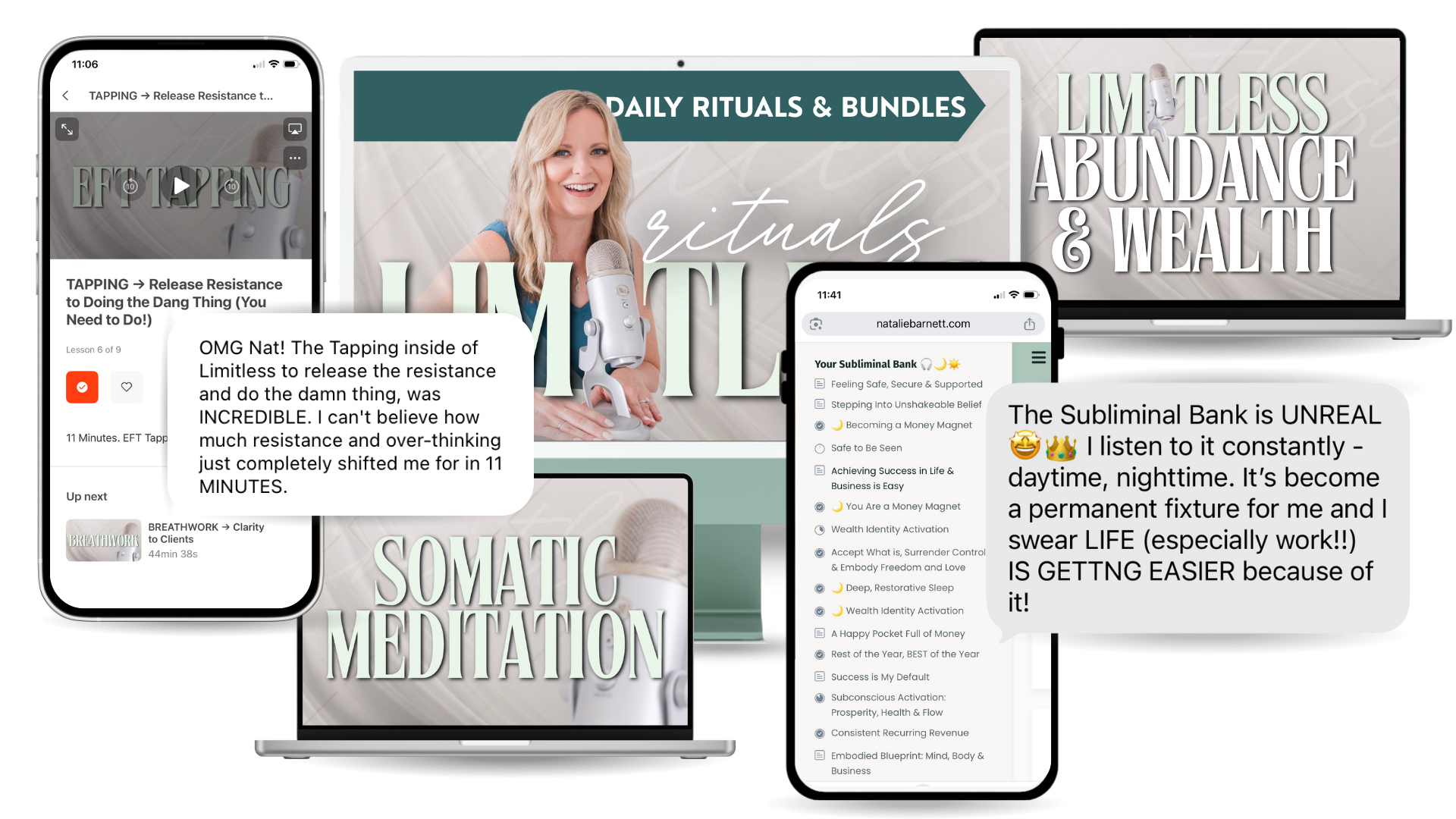 phone, laptop, tablet, and desktop mockups