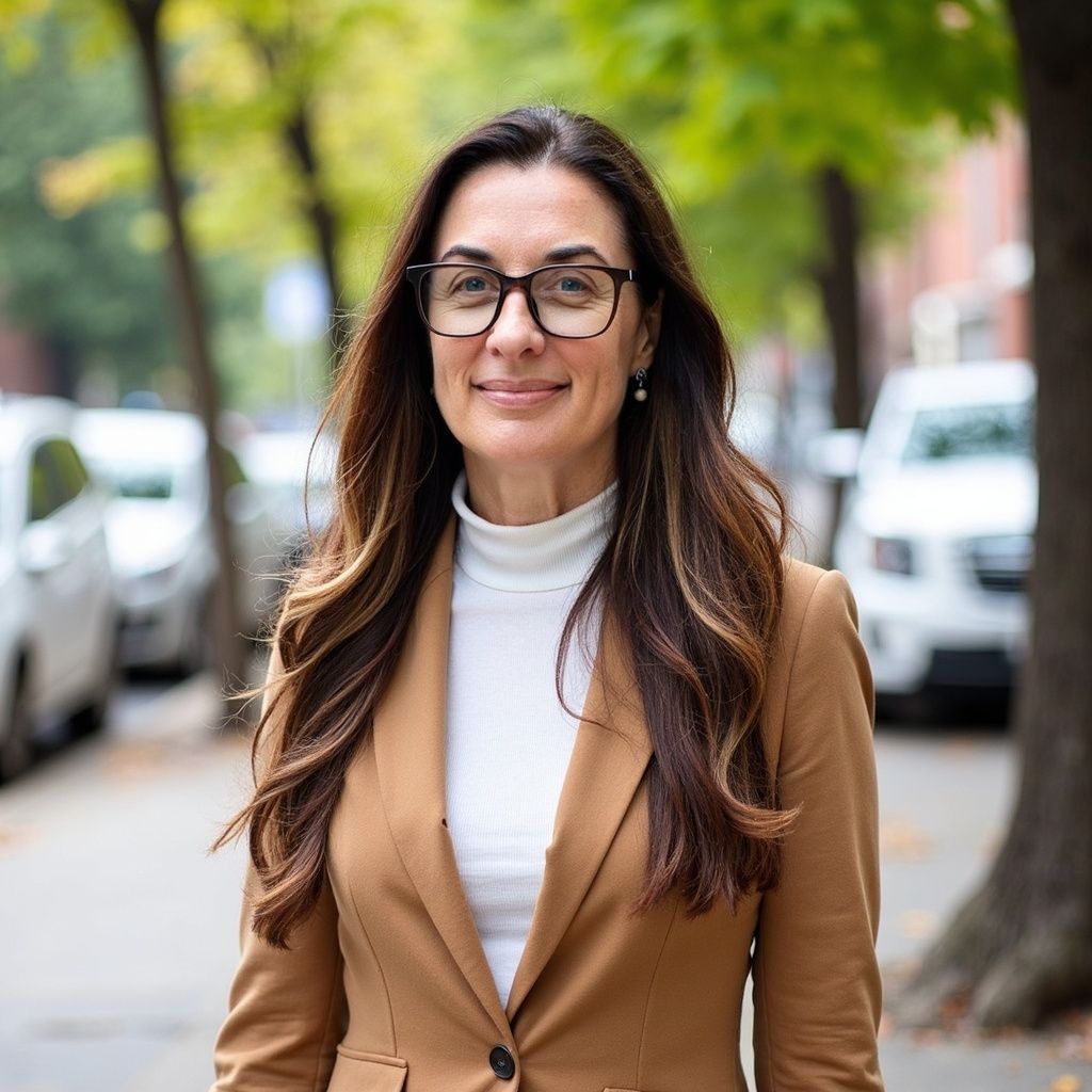 Alie in a tan jacket