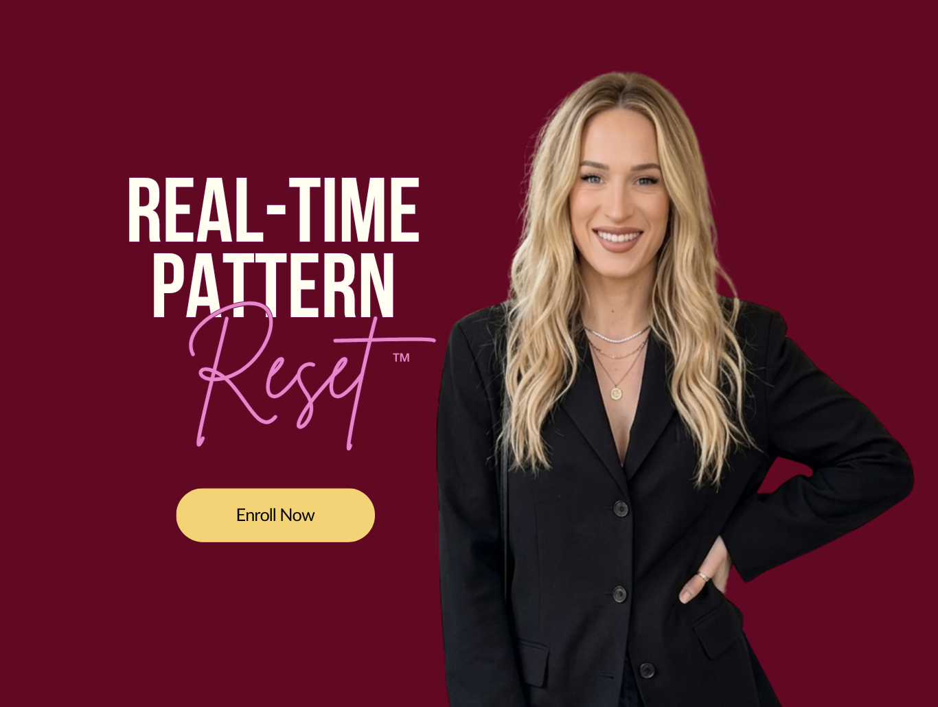 Real-Time Pattern Reset signature program. Catch yourself in the moment the pattern fires, after the reaction and before the withdrawal, so you stop reacting and pulling away from your partner. Apply to enroll