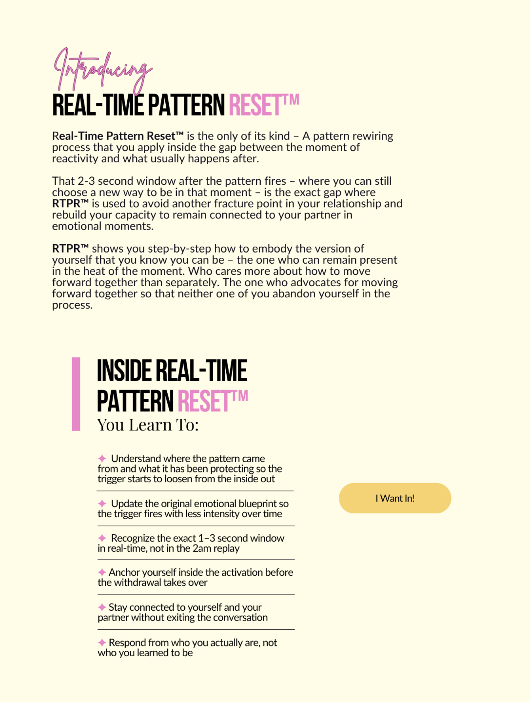 Real-Time Pattern Reset is a learnable skill you practice in the gap between the reaction and the withdrawal, so you catch it before the distance forms