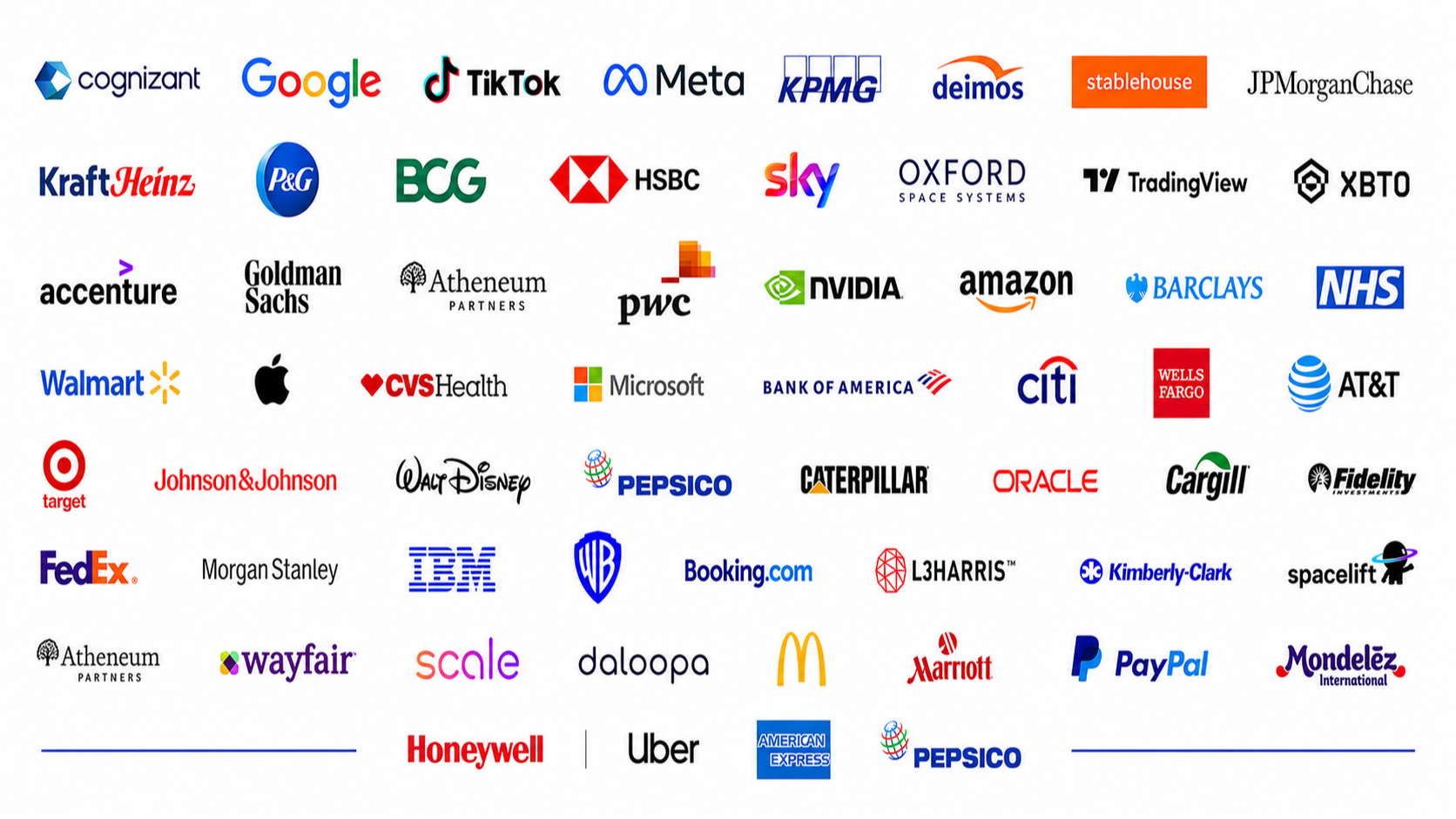 Logo montage of companies where clients have secured opportunities