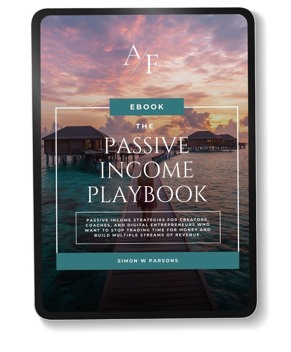 Passive Income Ebook cover for creators and professionals, The Passive Income Playbook by Simon Parsons