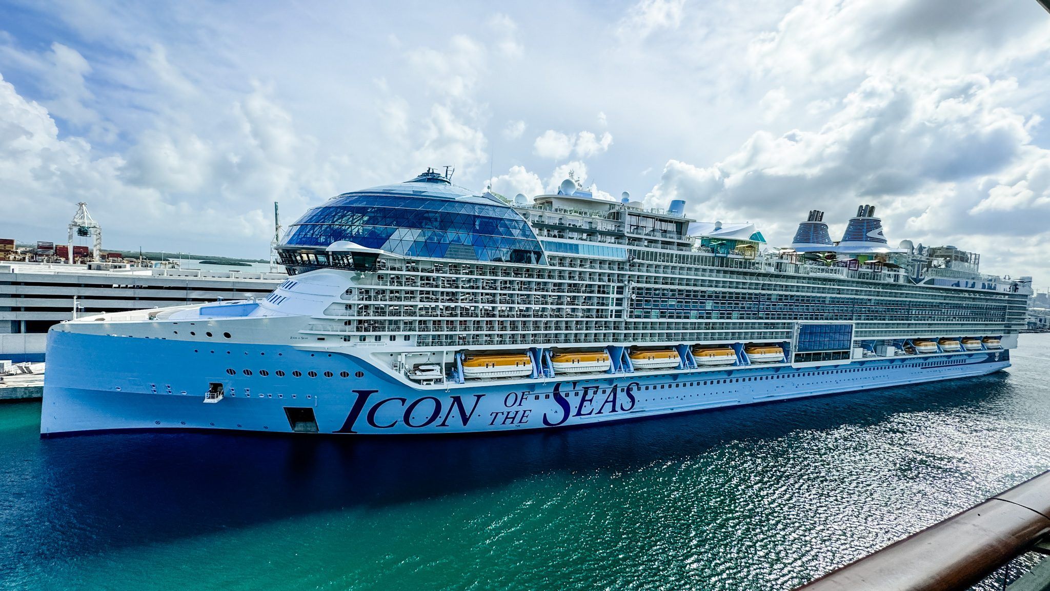 Miami cruise port: Icon of the Seas docked at port
