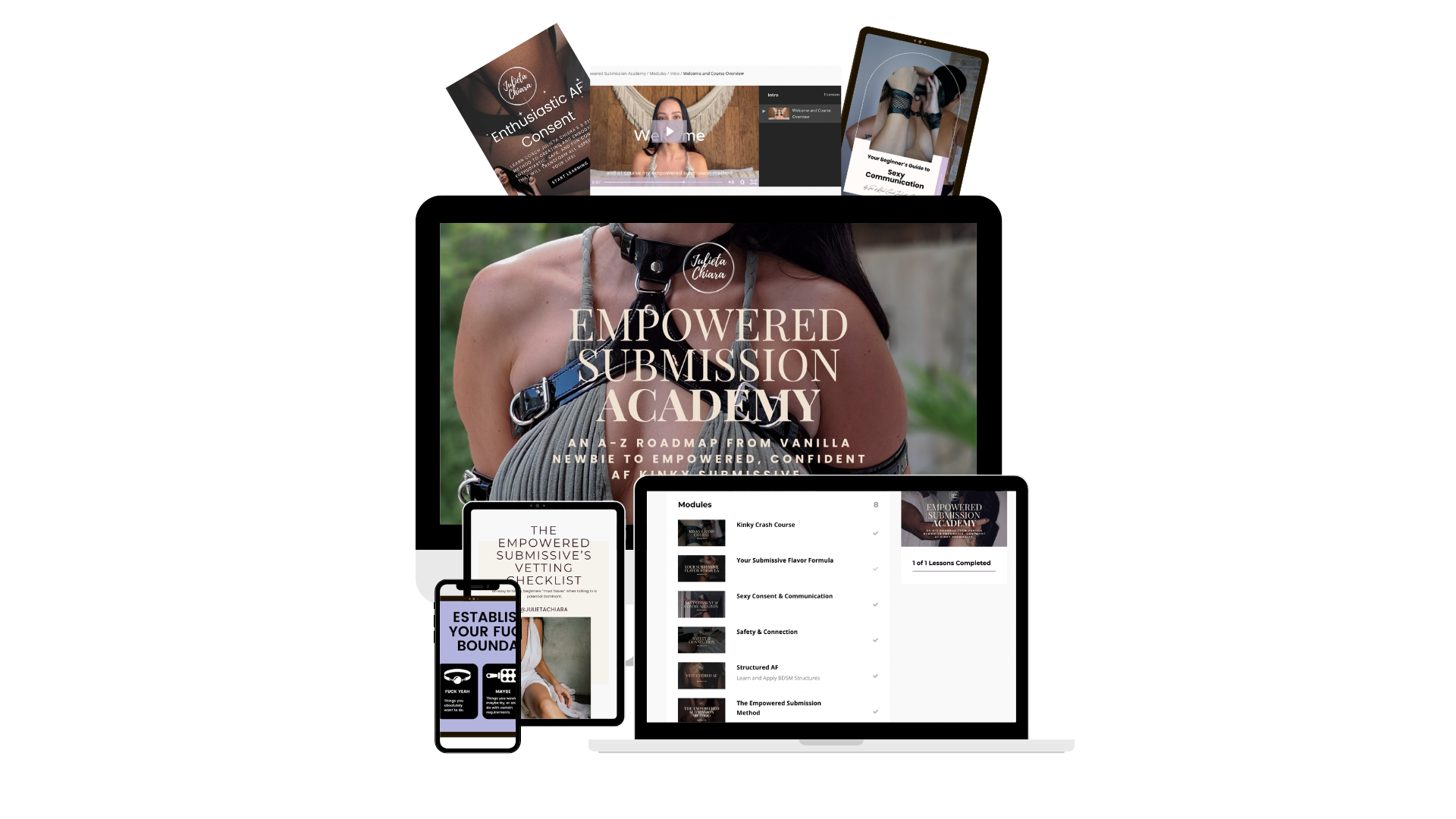 Promo screenshots of empowered submission academy to show whats inside