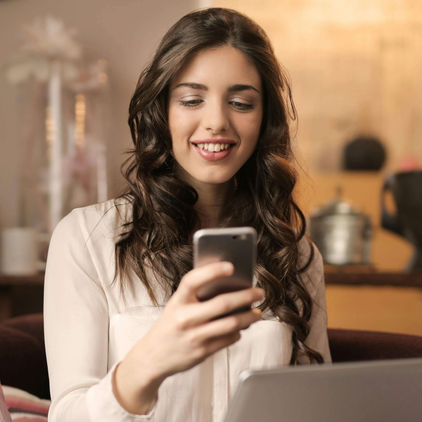 a woman smiling picture