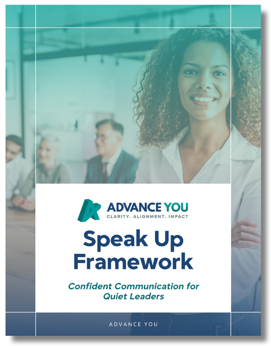 Advance You coach guiding diverse professionals through executive leadership training freebie