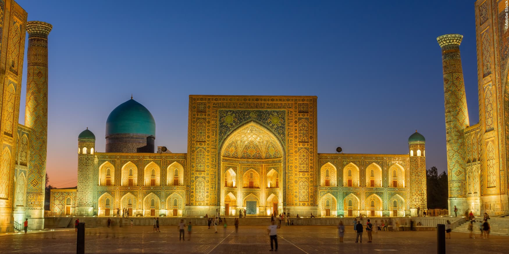 het Registan-plein in het hart van Samarkand, Oezbekistan