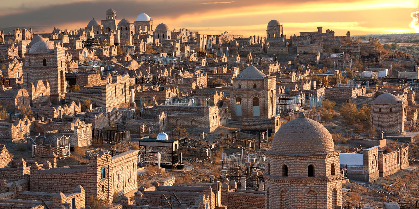 de Mizdakhan Necropolis nabij Nukus in Oezbekistan