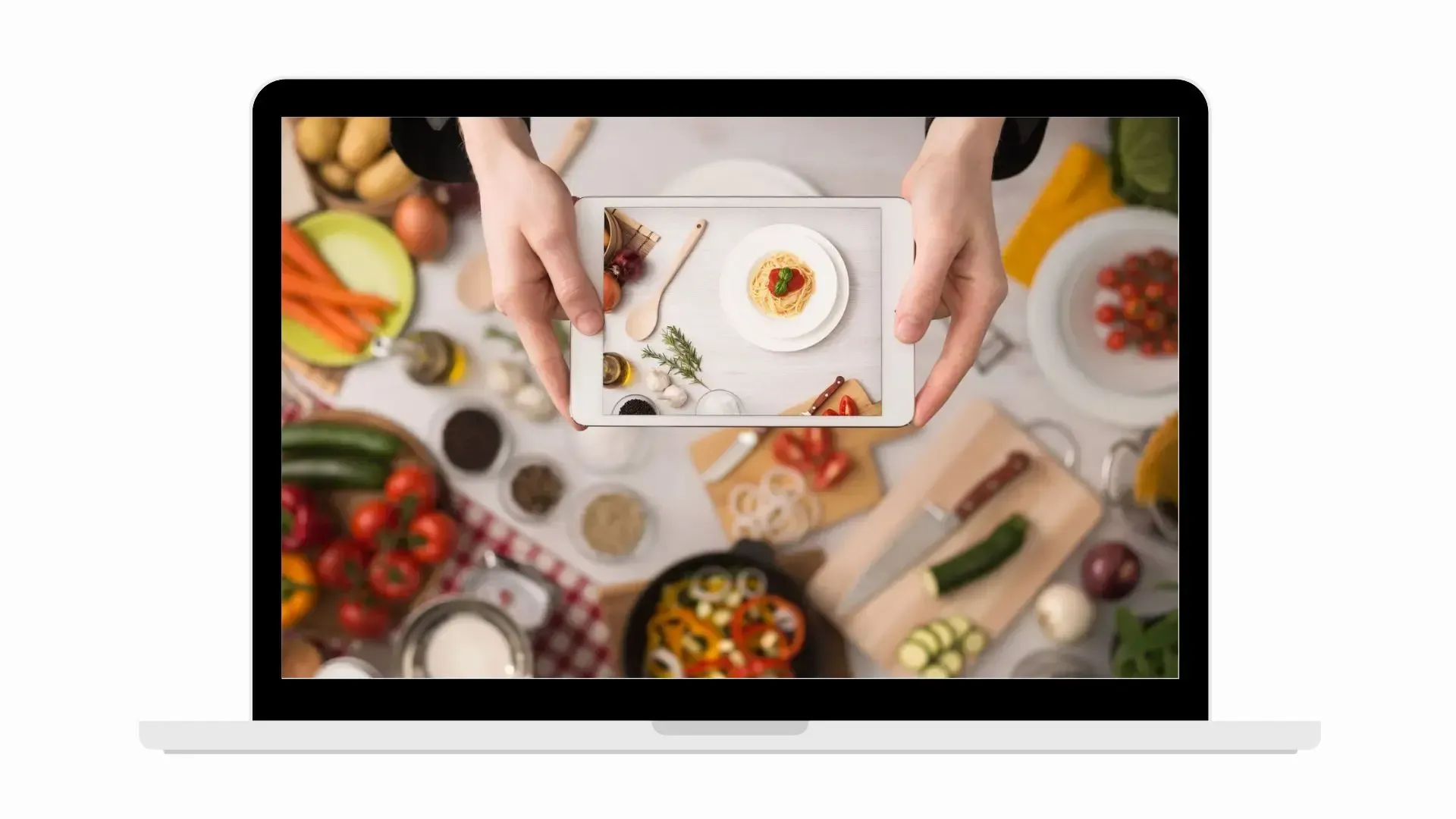 Food image on tablet