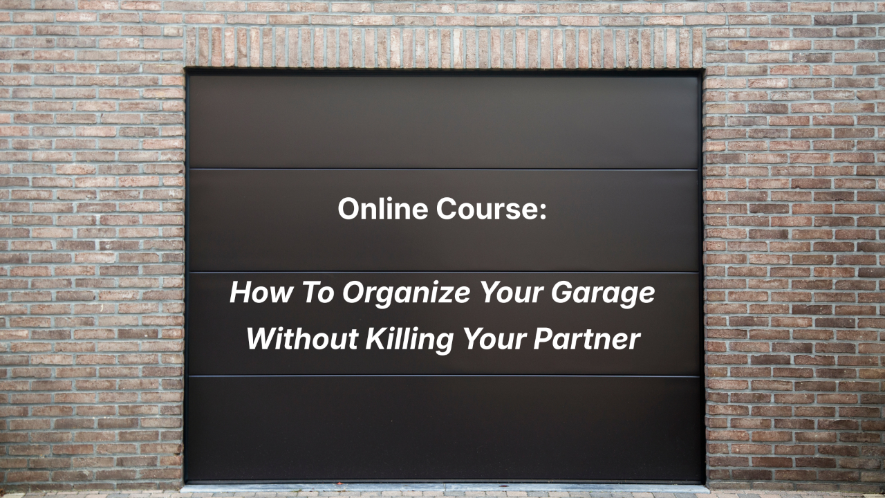 BROWN GARAGE DOOR WITH COURSE ONLY WRITTING UPON IT