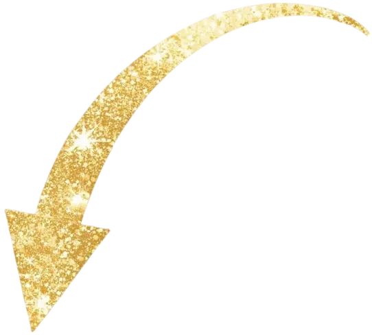 Sparkly golden arrow pointing tio the next text