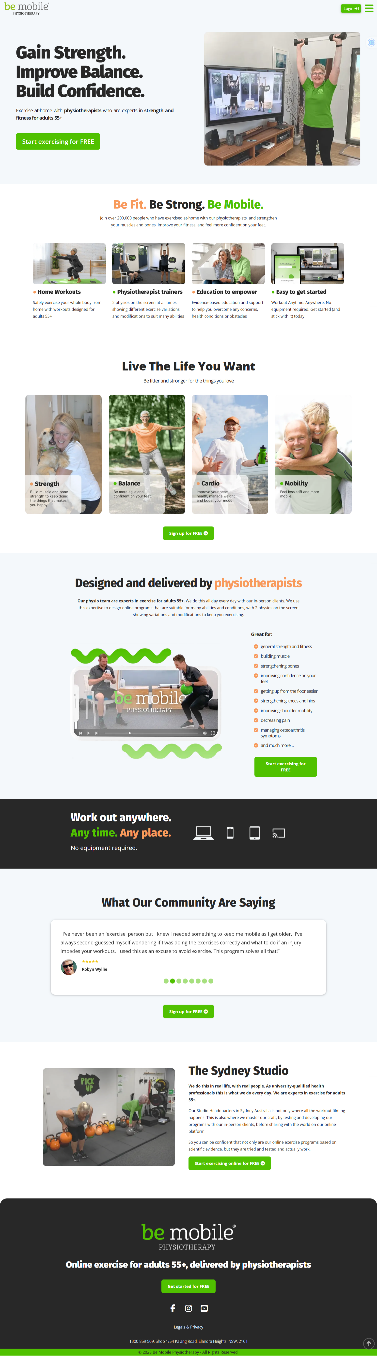 Website & mobile design London | Prototype of the landing page for fitness brand