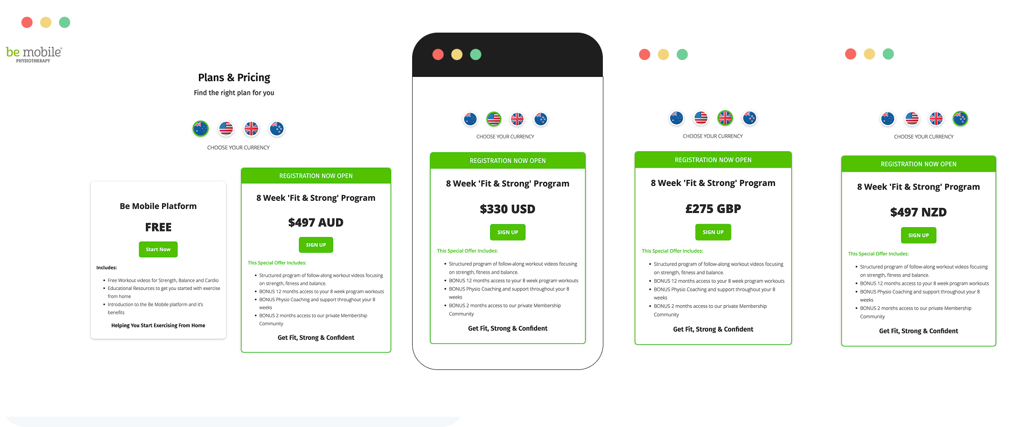 Website & mobile design London | Prototype of quiz and results page for fitness brand