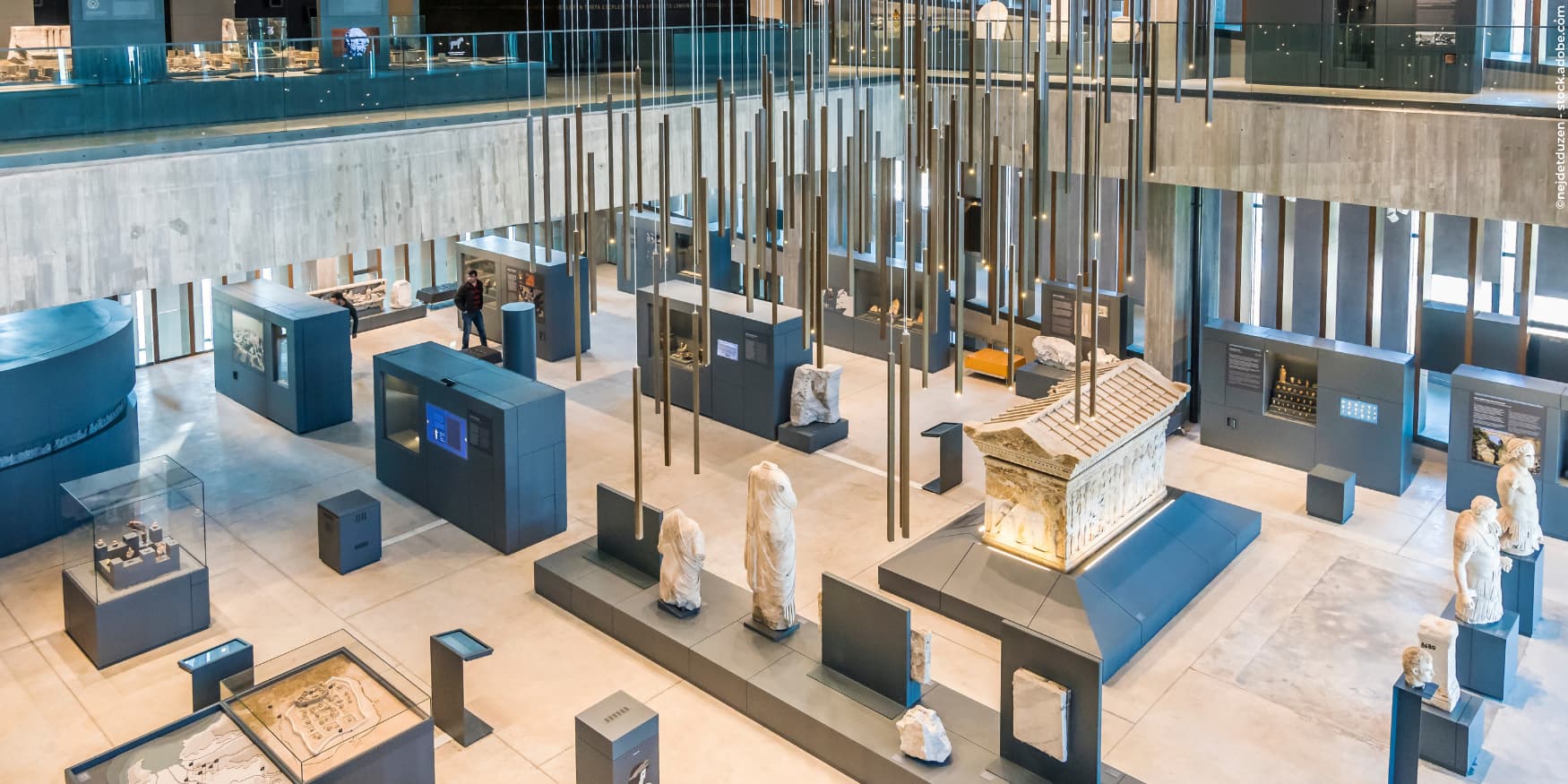 tentoonstellingsruimte in het Trojemuseum in Turkije