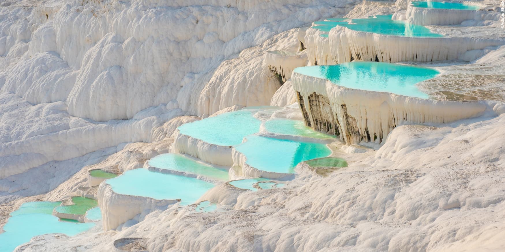 kalksteenterrassen van Pamukkale in Turkije