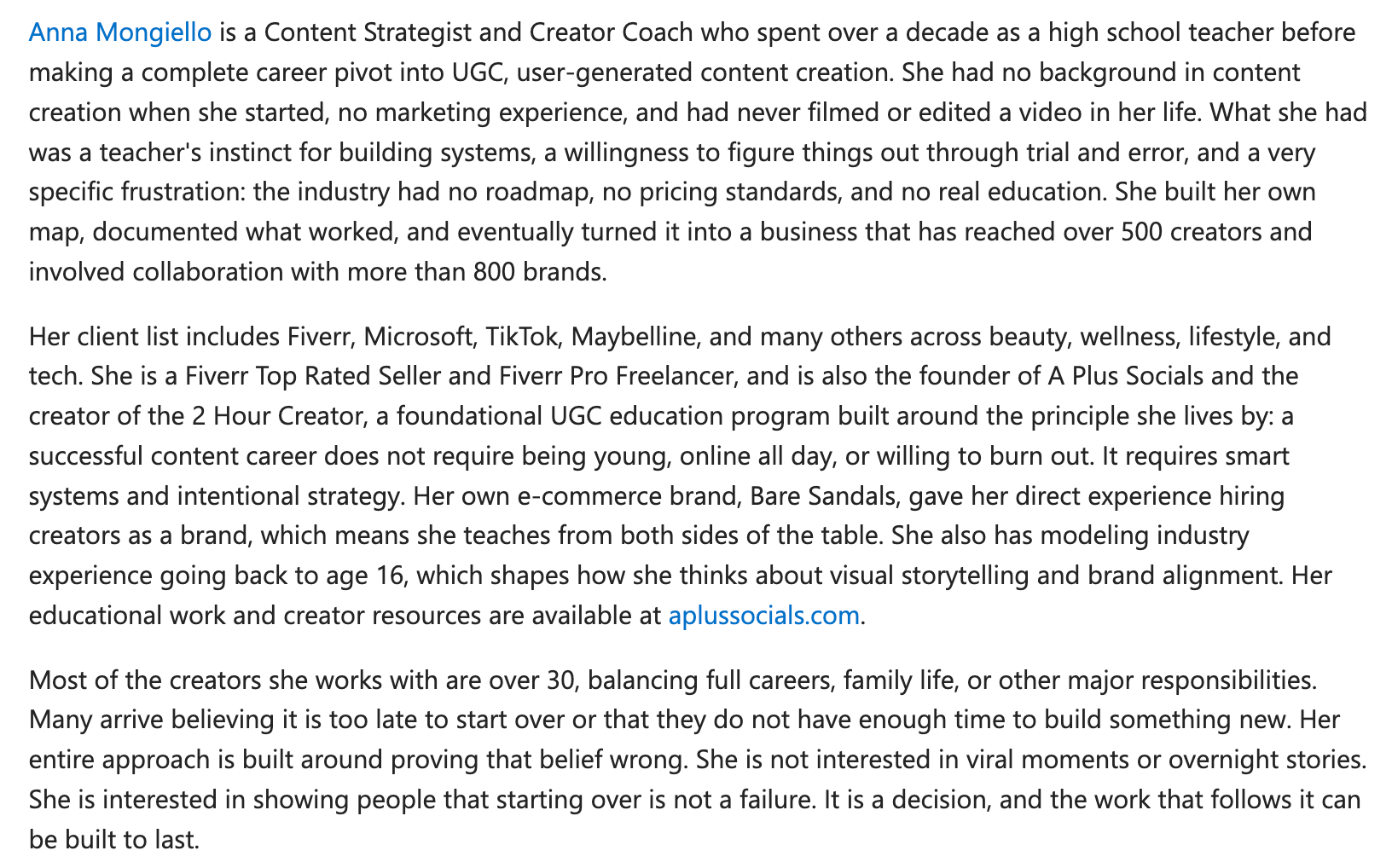 MSK names anna mongiello among the top 10 women founders and coaches in 2026
