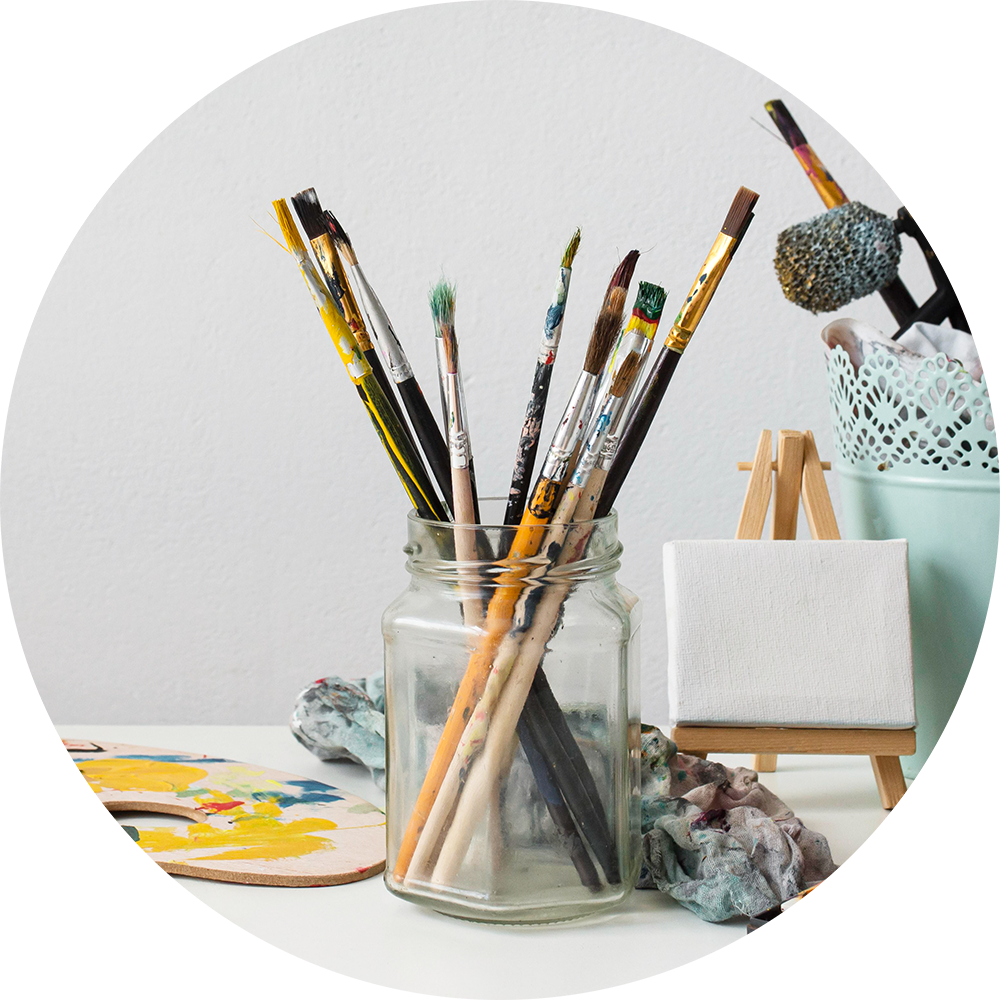 Environnement de travail d’un artiste peintre