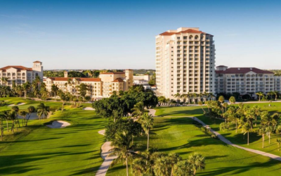 Reunion Resort’s Golfzon Leadbetter Academy practice area used for elite golf instruction in Florida.