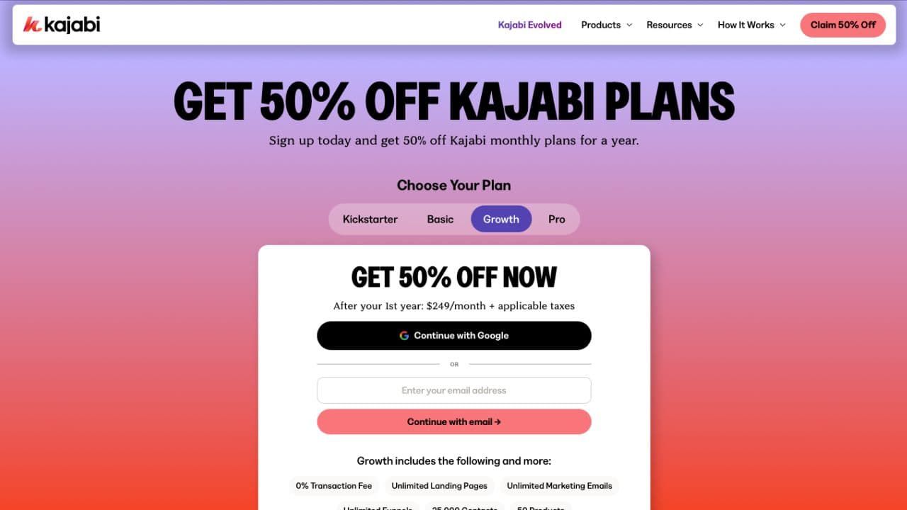 Kajabi 30 dagen korting screen