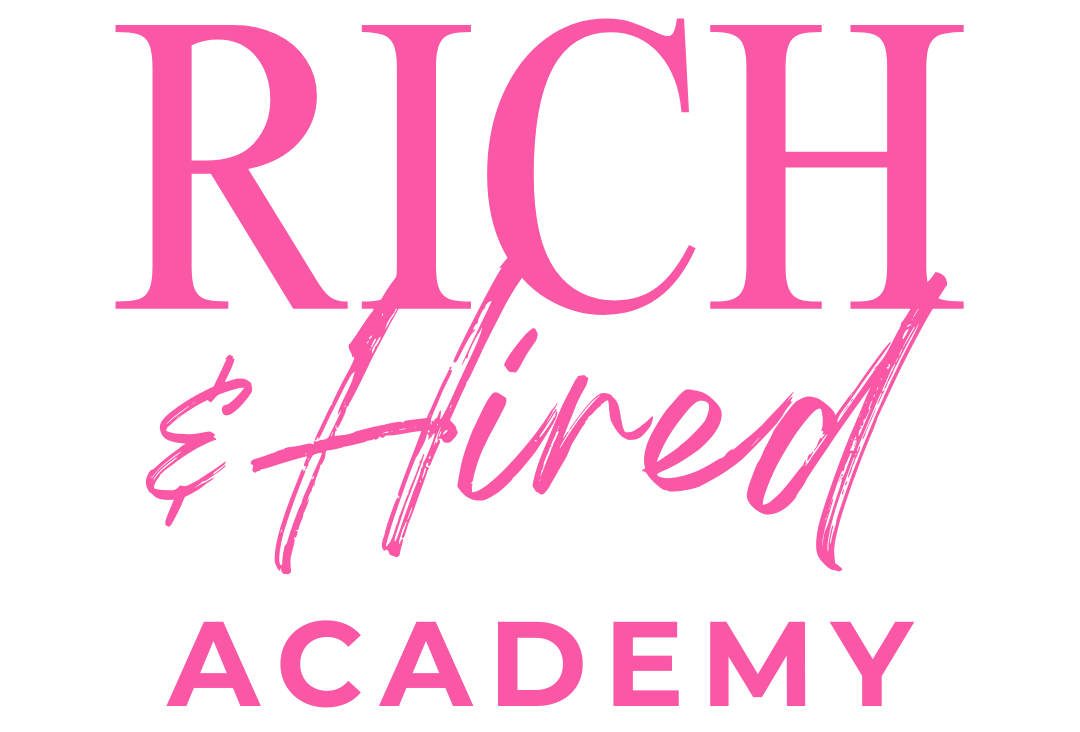 Rich and Hired Academy - Hot pink logo