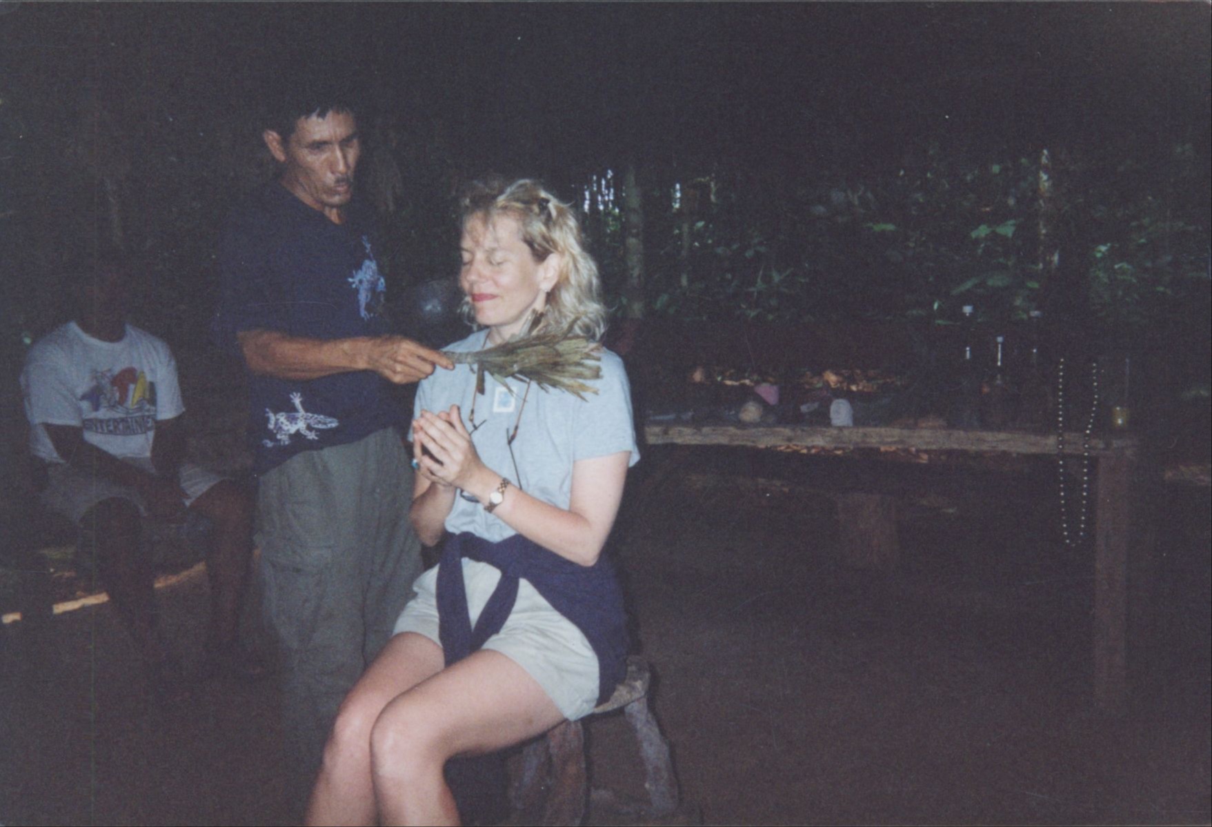 Cyndi Dale with a shaman