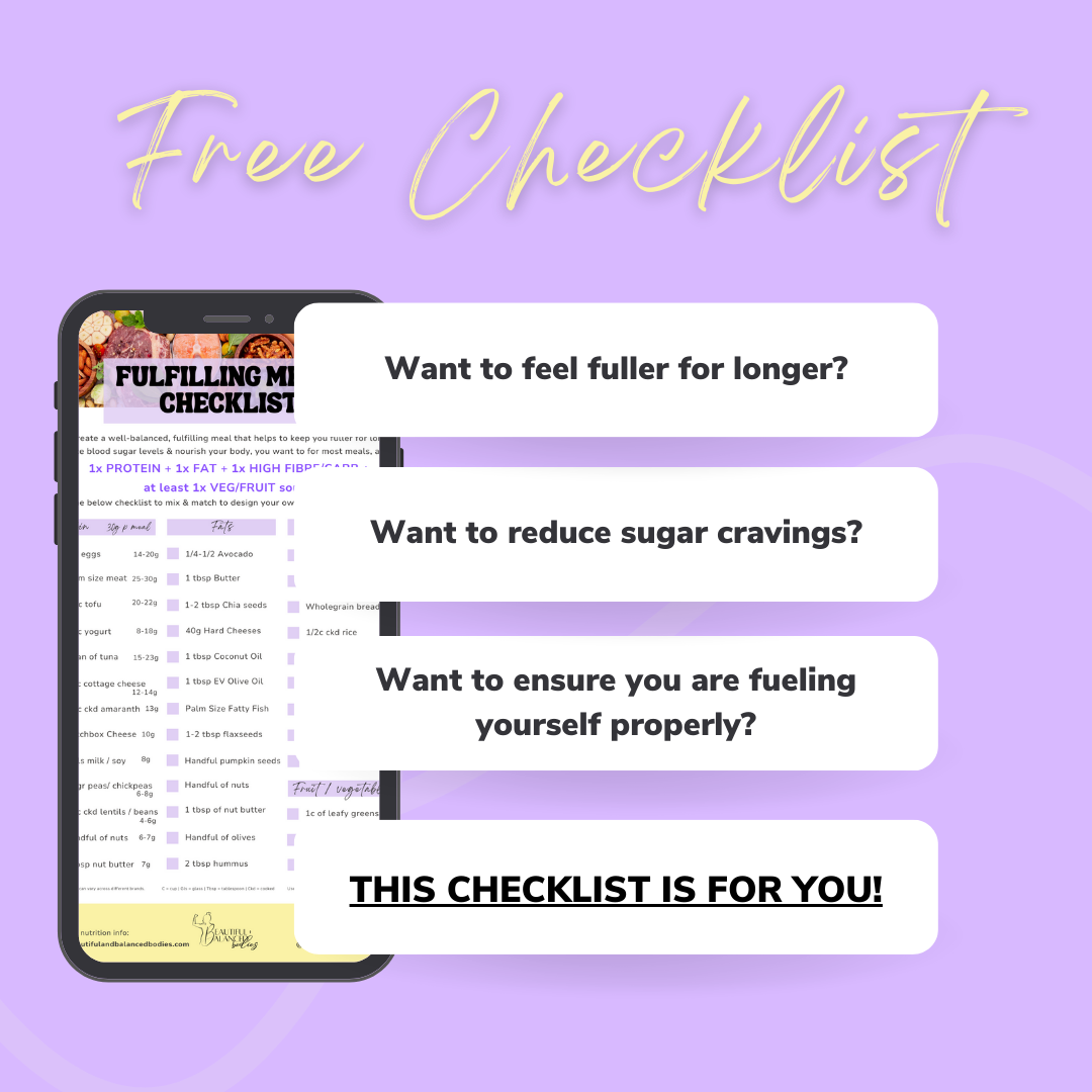 a balanced meal made of macronutrients to keep you fuller for longer, boost your metabolism and reduce sugar cravings