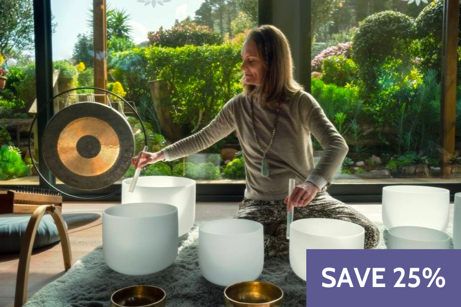 Sound Healer with a Crystal Bowl