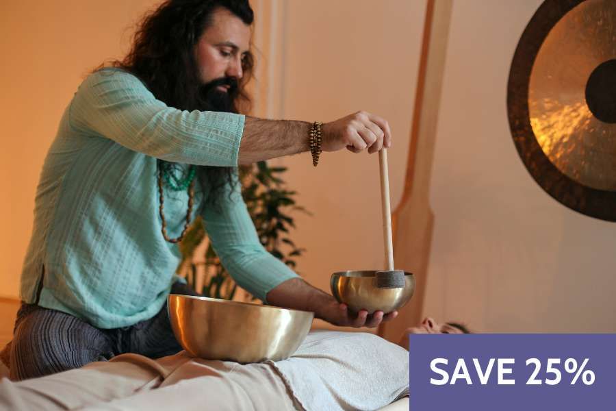Sound Healer with a Crystal Bowl