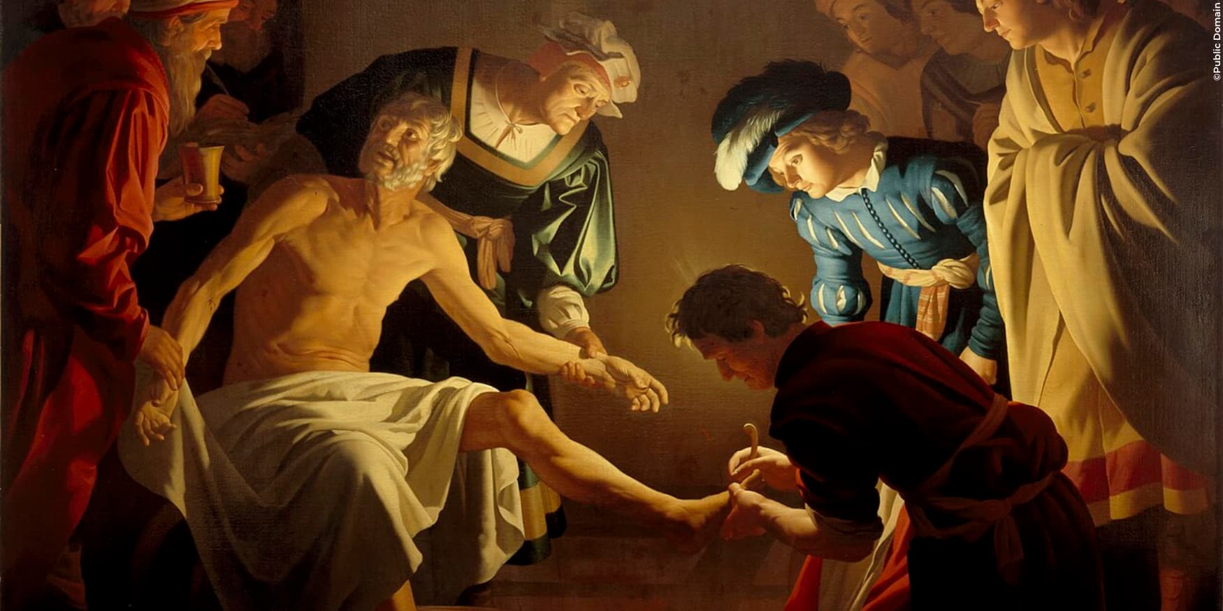 schilderij van de dood van de Romeinse stoïcijnse filosoof Seneca van Gerard van Honthorst