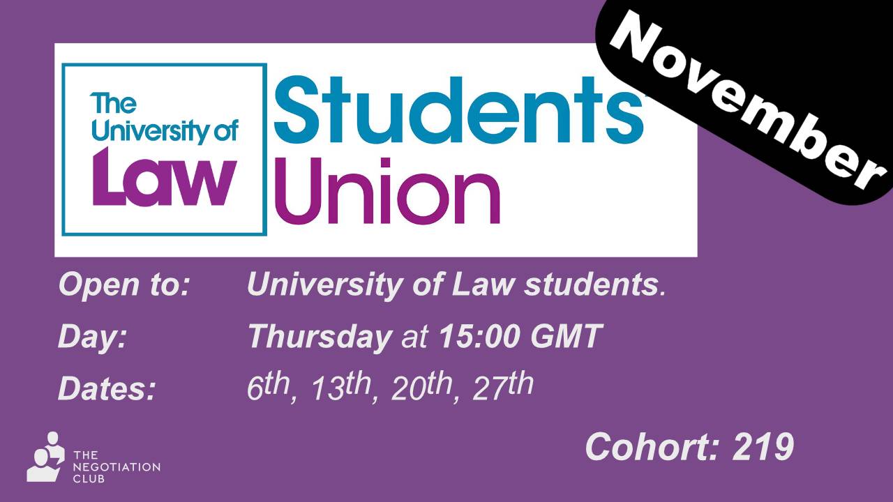 University of Law Student Union Banner for cohort 219 in November 2025