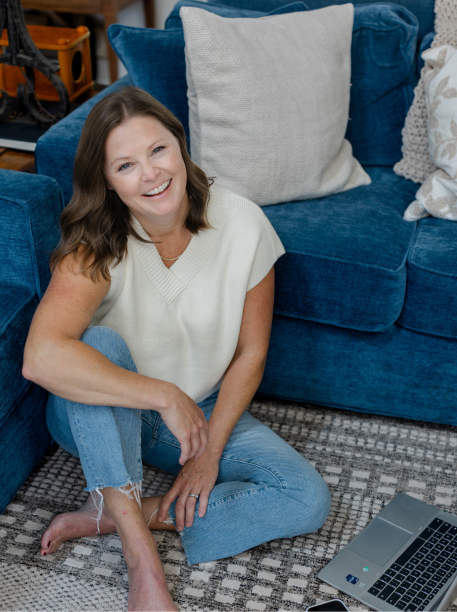 Alt Text: Caroline Brown speaking to a group of women about authentic leadership and empowerment.