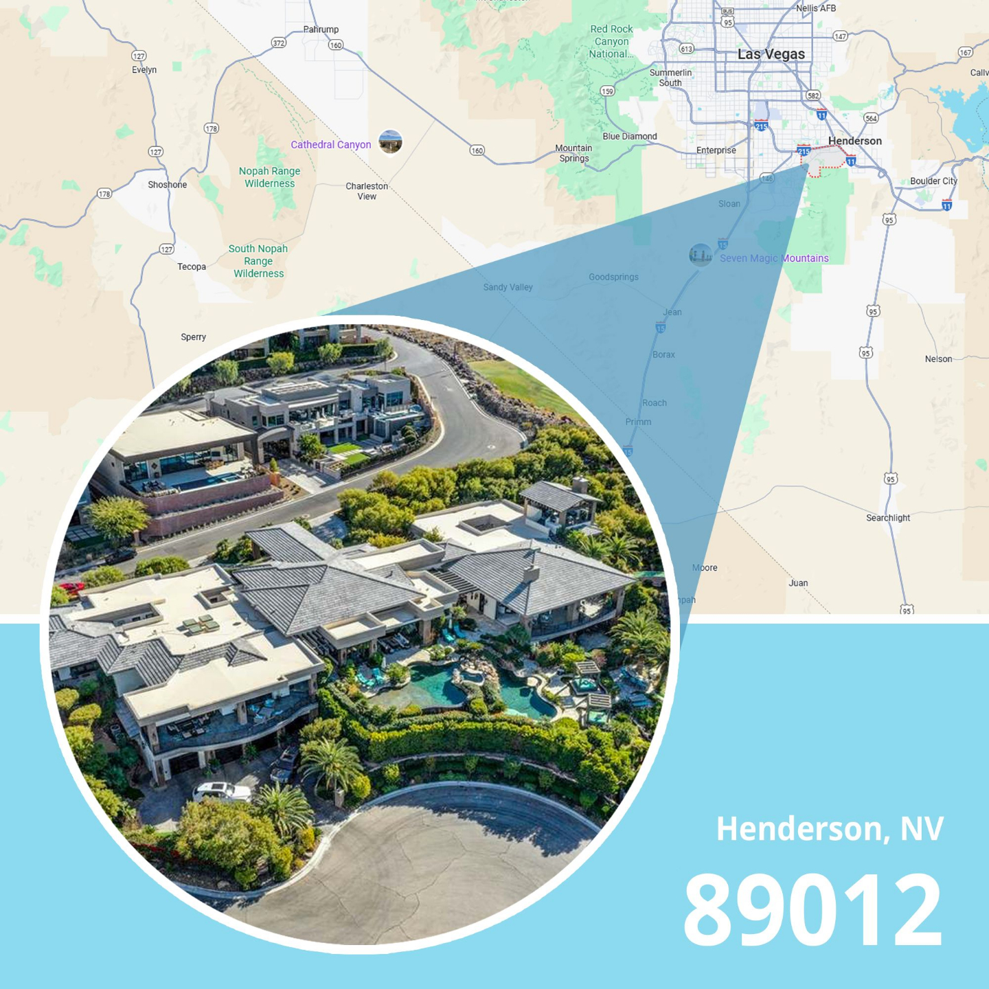 Map of ZIP code 89012 Henderson, Nevada showing area served by licensed life insurance agent.