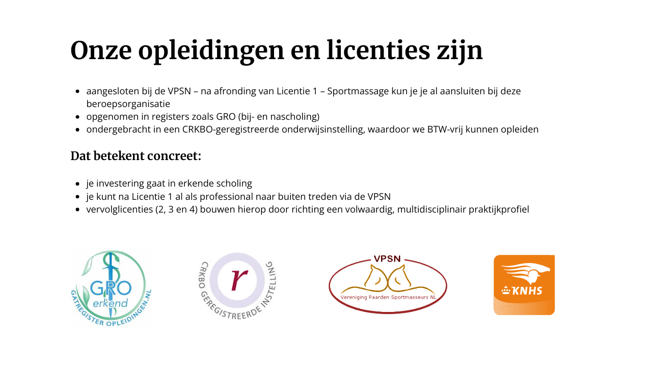 Erkenning Massage Hippique