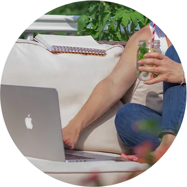 A woman eating a salad