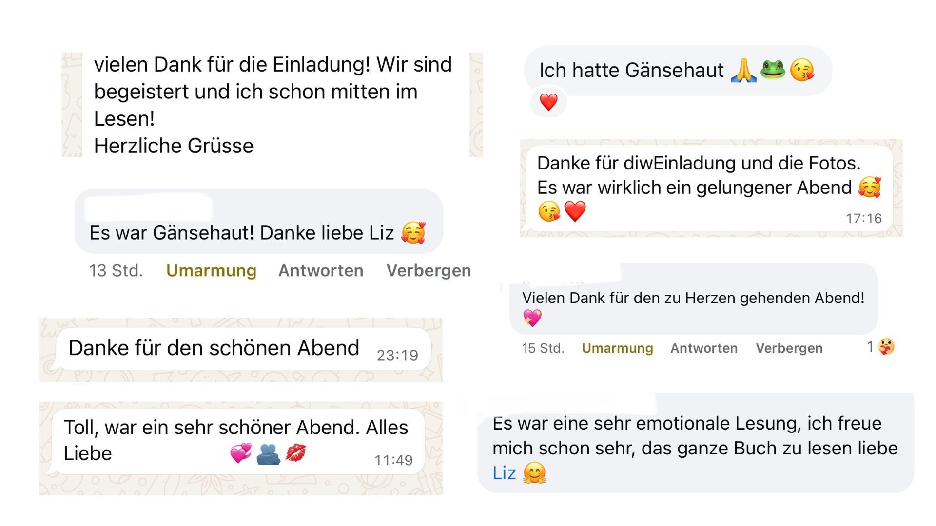 Feedback Lesung Buch Glaube an Wunder