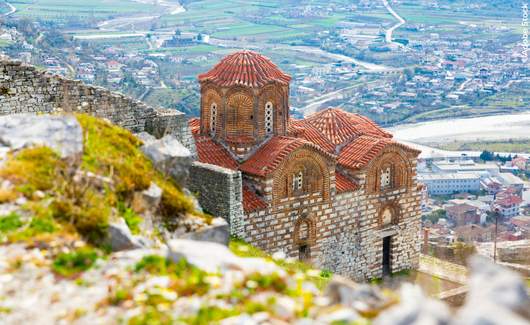 het tuin- en paleiscomplex van de Villa Adriana in Tivoli