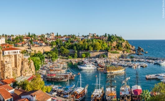 het tuin- en paleiscomplex van de Villa Adriana in Tivoli