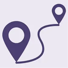 Icône représentant deux points reliés par une ligne, symbolisant l’orientation et la guidance offertes dans les formations de l’Académie LG à Shefford, vers une compréhension globale du lien entre structure, énergie et mieux-être.