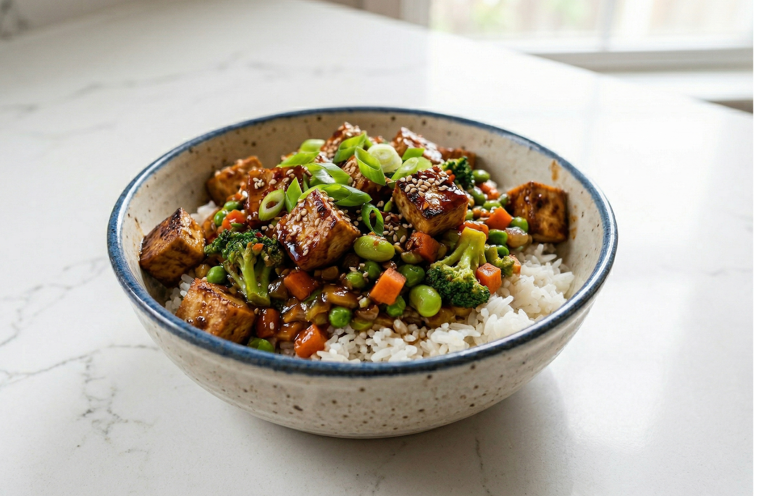 Teriyaki Tofu Bowl style=