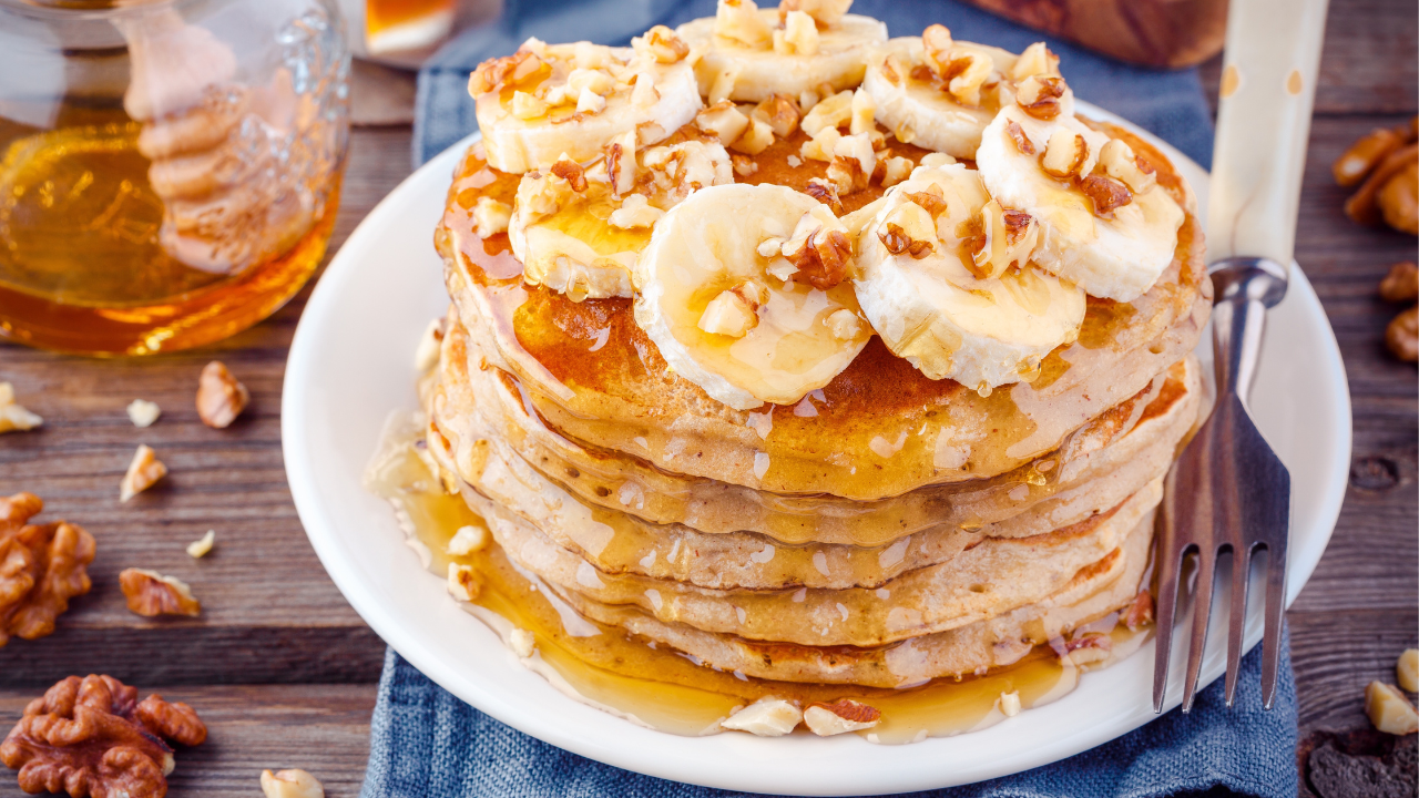 Banana Nut Protein Pancakes