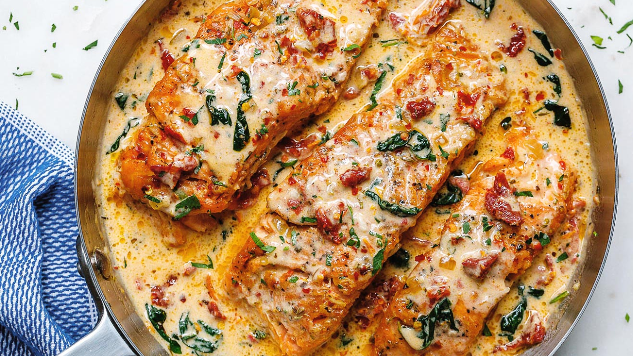 Tuscan Salmon with Grilled Veggies