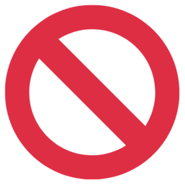 Do not enter or cancel symbol