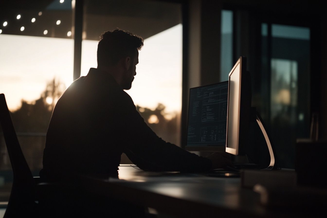 Worker performing site and soil analysis for foundation preparation