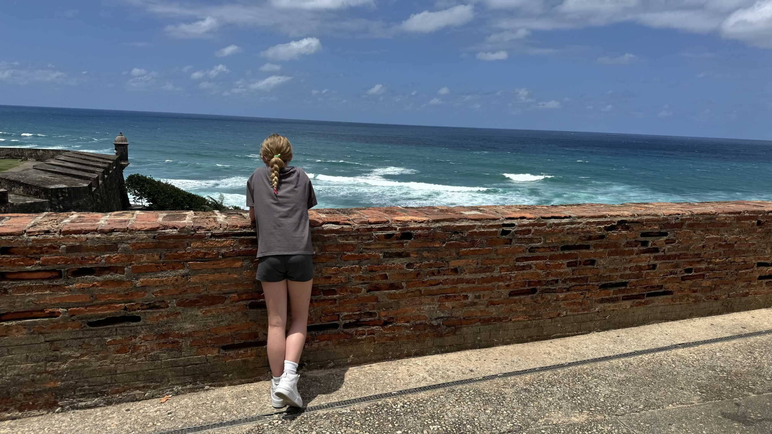 San Juan cruise port: looking out at the ocean from Fort Morrow