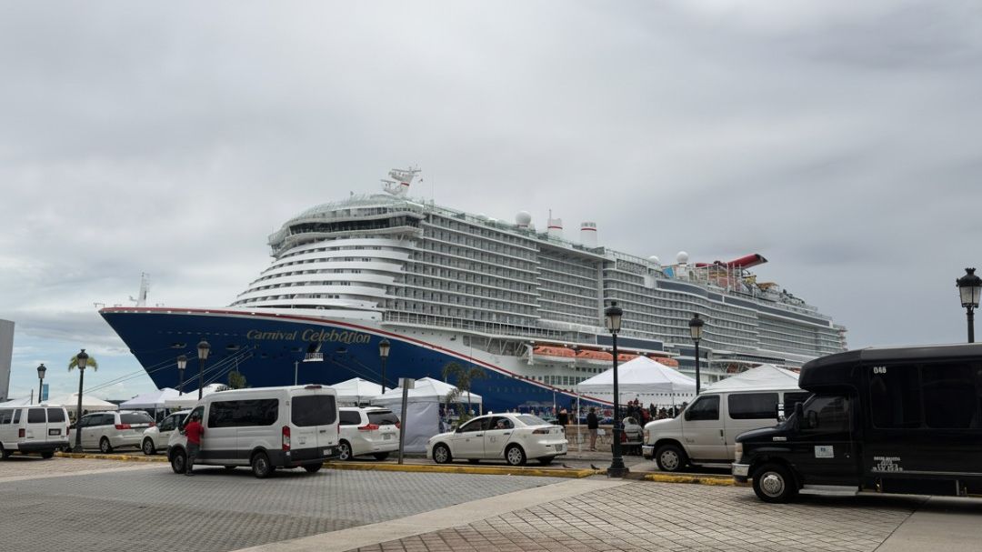 San Juan cruise port: Carnival Celebration docked at the Old San Juan cruise pier