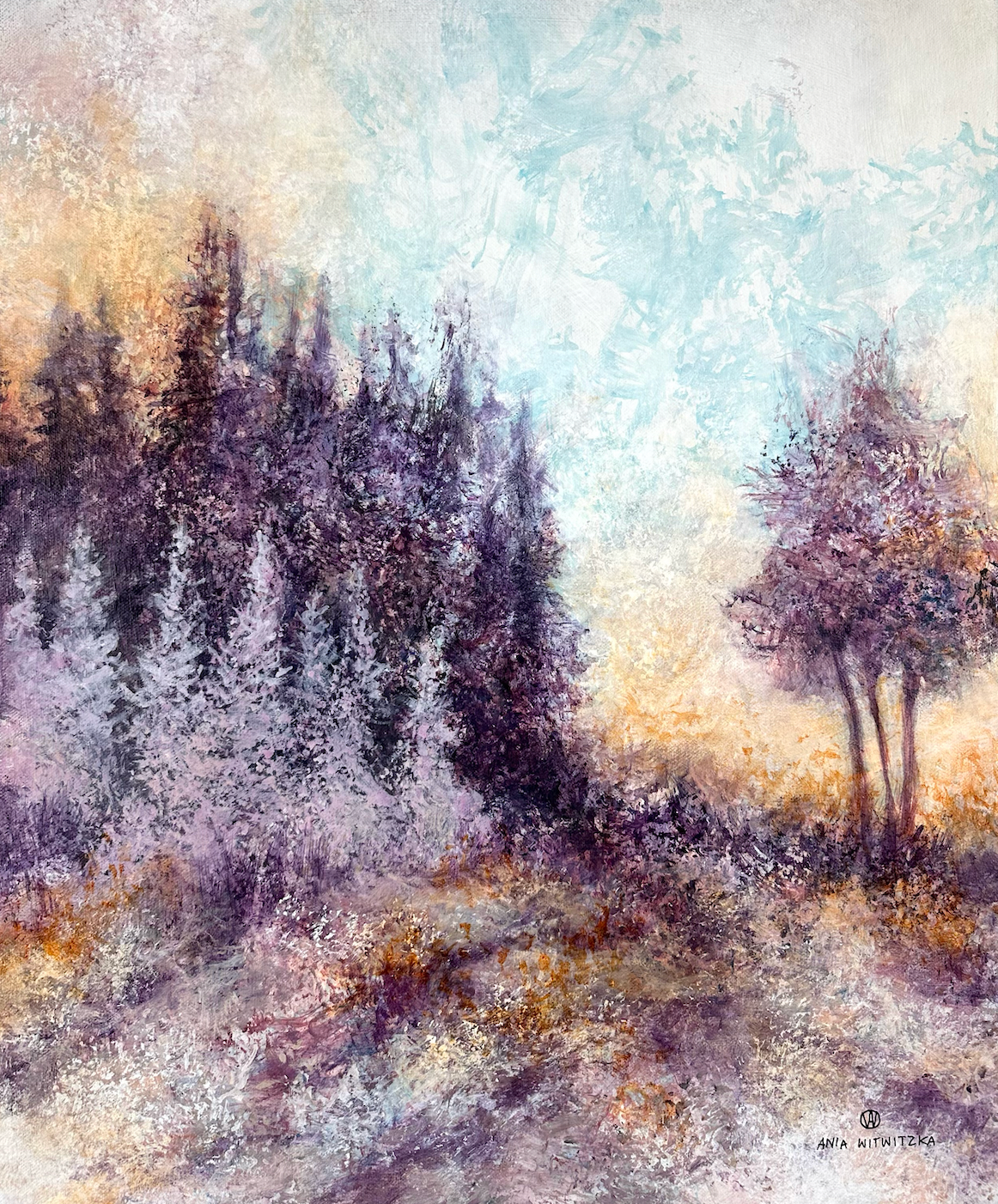 Den lila skogen - storlek  50 x 60 cm, pirs 5400 kr 