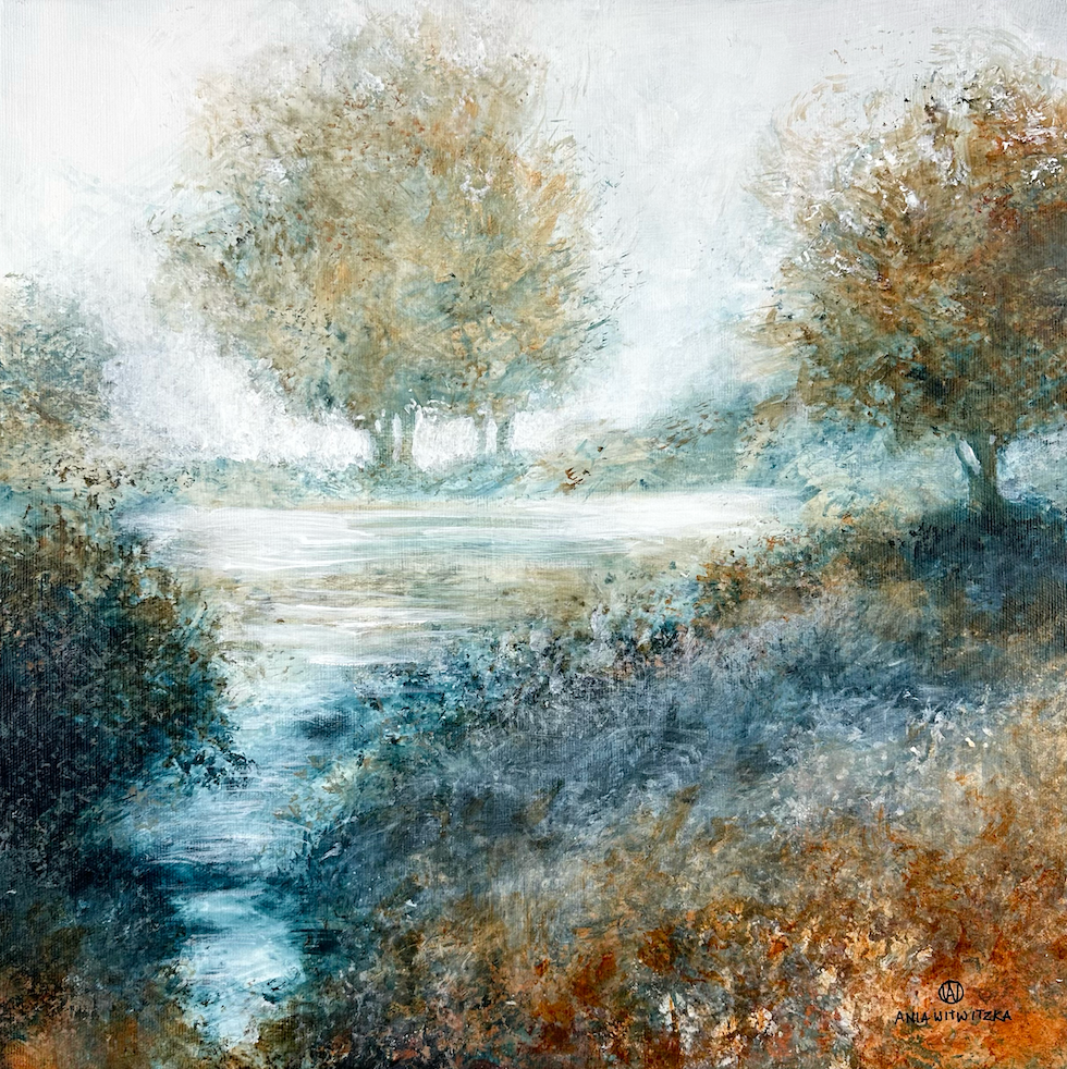 Min stund vid sjön - storlek  40x40 cm, pirs 4000 kr 